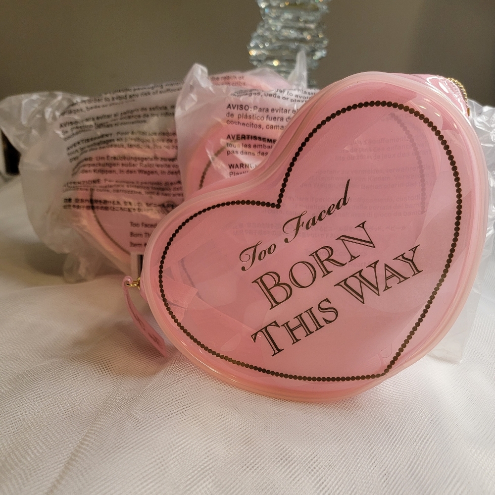 Too Faced Born This Way Heart Shaped Makeup bag x 3